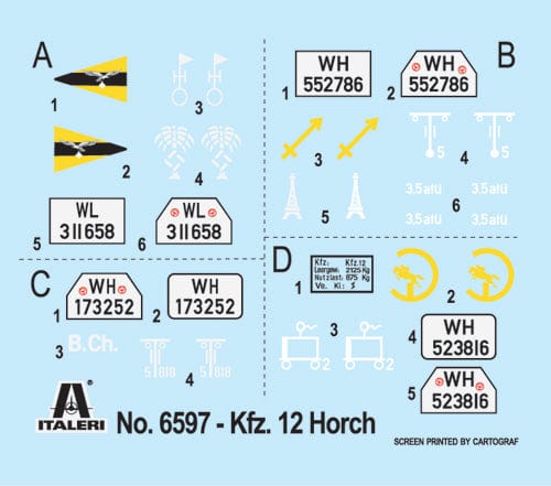 400 - Italeri - 6597 - m.gl.Pkw. Kfz. 12 Horch 901 Typ 40 - decals