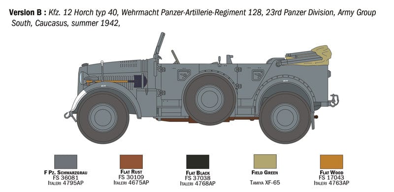 301 - Italeri - 6597 - m.gl.Pkw. Kfz. 12 Horch 901 Typ 40 - paint schemes