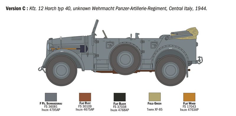 302 - Italeri - 6597 - m.gl.Pkw. Kfz. 12 Horch 901 Typ 40 - paint schemes