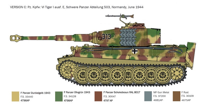 302 - Italeri - 6754 - Pz.Kpfw. VI Ausf. E Tiger I (late) - paint schemes