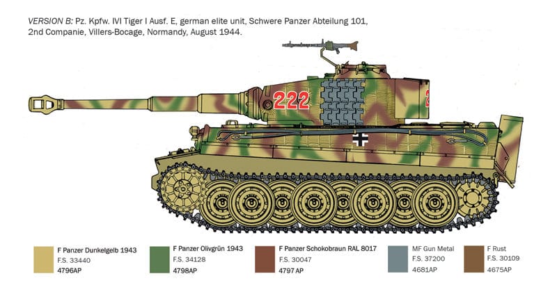 301 - Italeri - 6754 - Pz.Kpfw. VI Ausf. E Tiger I (late) - paint schemes