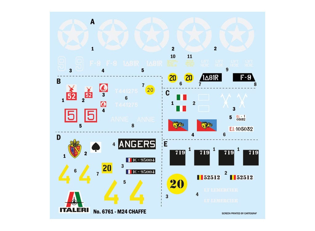 400 - Italeri - 6761 - M24 Chaffee - decals