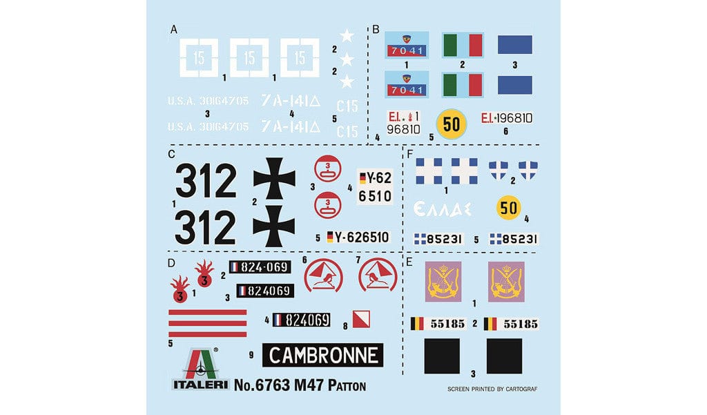 400 - Italeri - 6763 - M47 Patton - decals