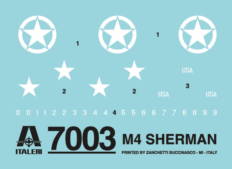 400 - Italeri - 7003 - M4A1 Sherman - decals