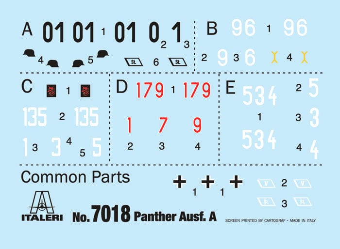 400 - Italeri - 7018 - Pz.Kpfw. V Panther Ausf. A - decals