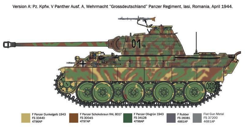 300 - Italeri - 7018 - Pz.Kpfw. V Panther Ausf. A - paint schemes