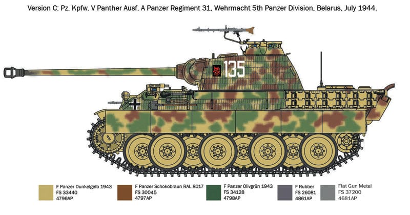 302 - Italeri - 7018 - Pz.Kpfw. V Panther Ausf. A - paint schemes