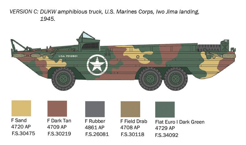 302 - Italeri - 7022 - GMC DUKW-353 - paint schemes