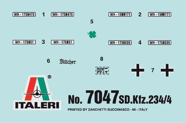 400 - Italeri - 7047 - Sd.Kfz. 234/4 - decals
