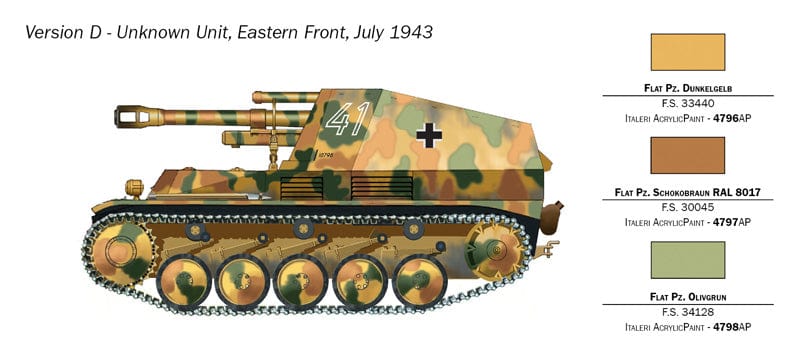 303 - Italeri - 7061 - Sd.Kfz. 124 Wespe - paint schemes