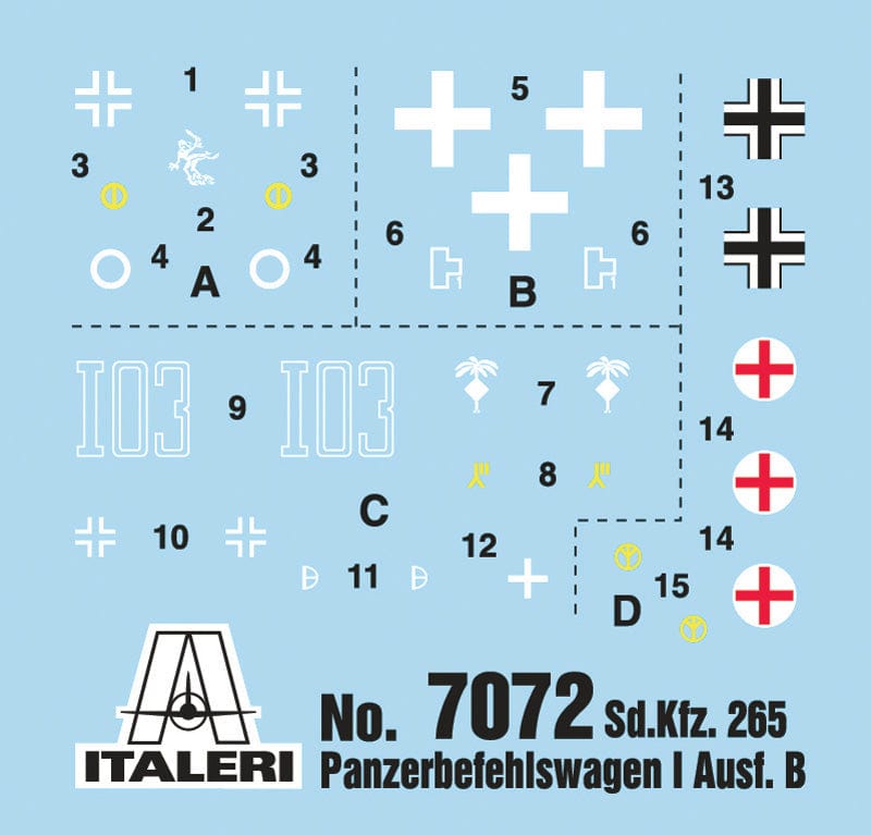 400 - Italeri - 7072 - Sd.Kfz. 265 kleiner Panzerbefehlswagen - decals