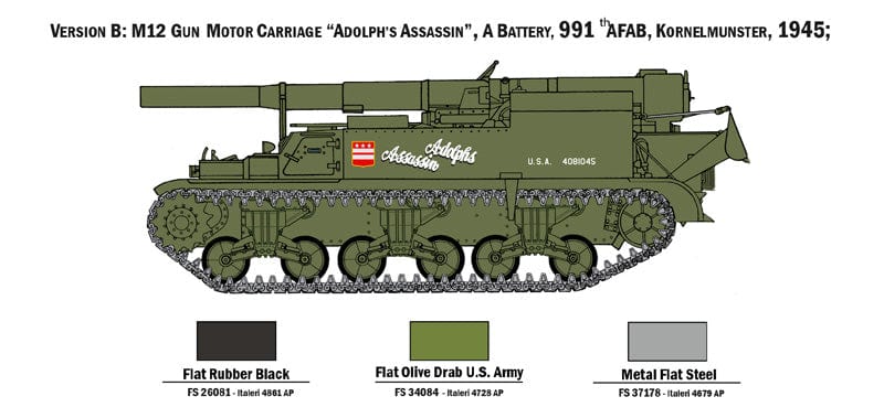 301 - Italeri - 7076 - 155mm GMC M12 - paint schemes