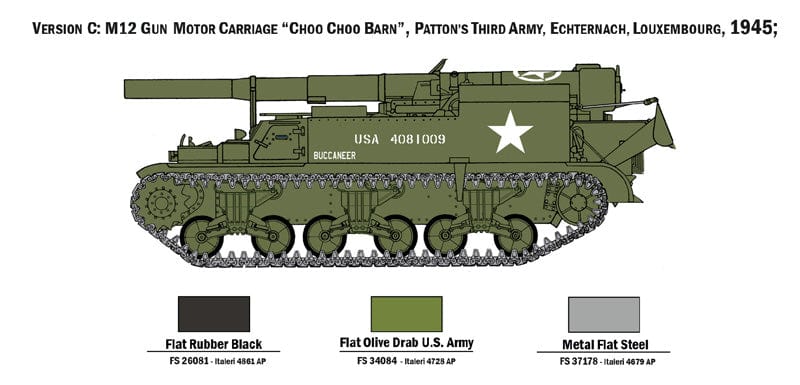 302 - Italeri - 7076 - 155mm GMC M12 - paint schemes