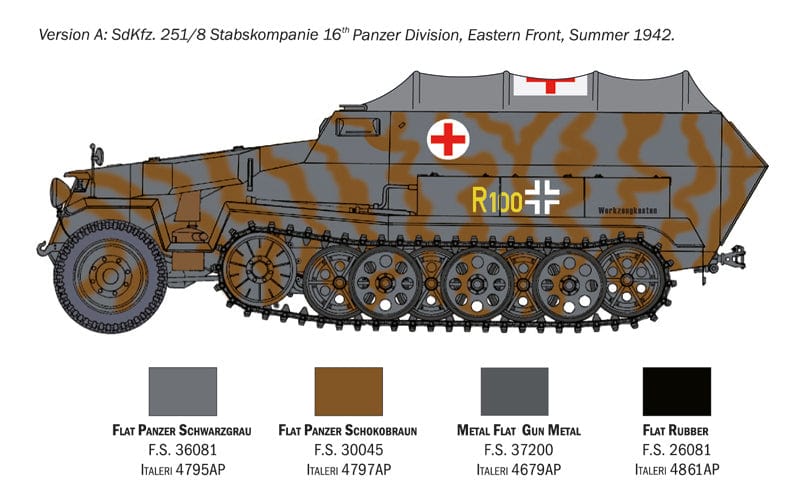 300 - Italeri - 7077 - Sd.Kfz. 251/8 Ambulance - paint schemes
