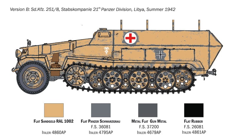 301 - Italeri - 7077 - Sd.Kfz. 251/8 Ambulance - paint schemes