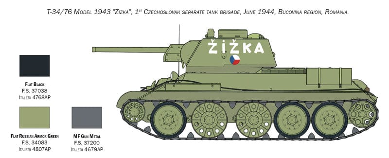 303 - Italeri - 7078 - T-34-76 obr. 1943 - paint schemes