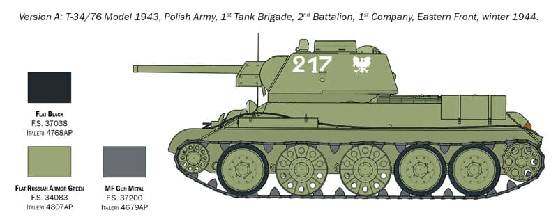 300 - Italeri - 7078 - T-34-76 obr. 1943 - paint schemes
