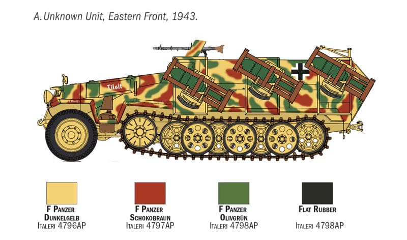 300 - Italeri - 7080 - Sd.Kfz. 251/1 Stuka zu Fuss - paint schemes