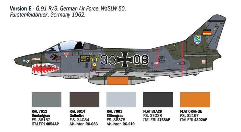 304 - Italeri - 92645 - Fiat G.91R - paint schemes