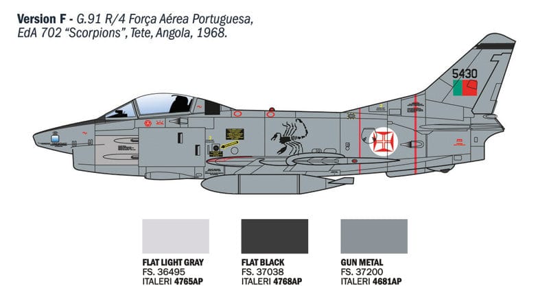 305 - Italeri - 92645 - Fiat G.91R - paint schemes