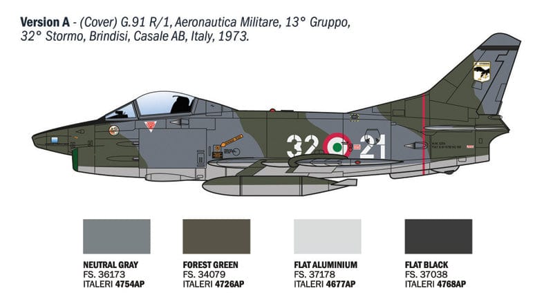 300 - Italeri - 92645 - Fiat G.91R - paint schemes