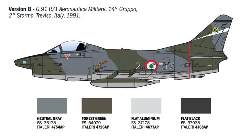 301 - Italeri - 92645 - Fiat G.91R - paint schemes