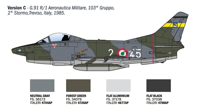 302 - Italeri - 92645 - Fiat G.91R - paint schemes
