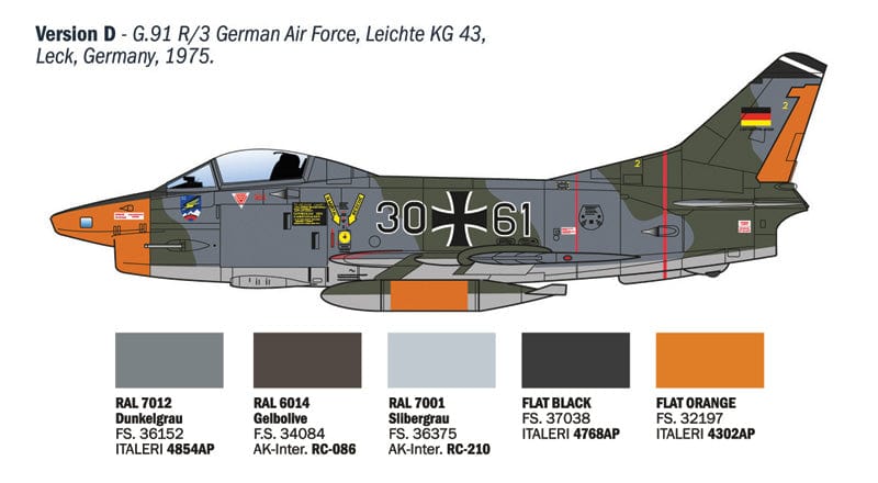303 - Italeri - 92645 - Fiat G.91R - paint schemes