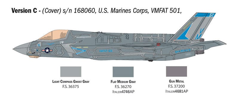 302 - Italeri - 92810 - Lockheed Martin F-35B Lightning II - paint schemes