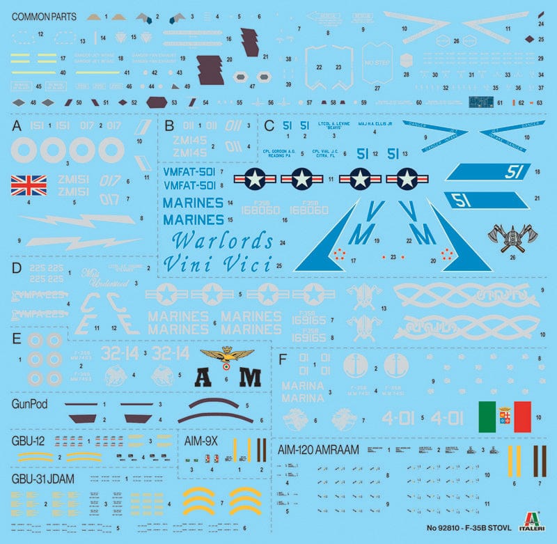 400 - Italeri - 92810 - Lockheed Martin F-35B Lightning II - decals
