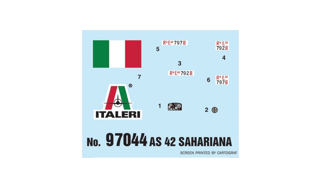 400 - Italeri - 97044 - SPA-Viberti AS.42 Sahariana - decals