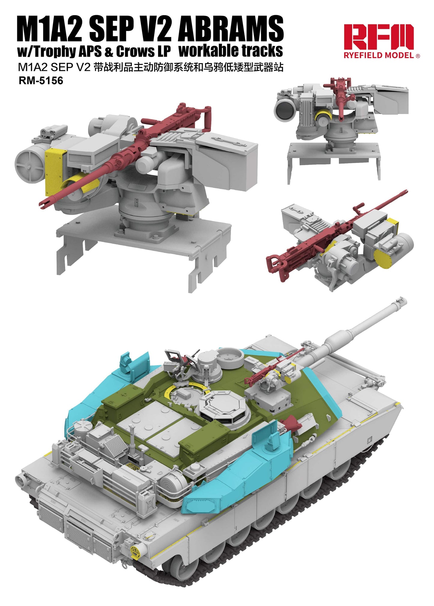 501 - Rye Field Model - 5156 - M1A2 Abrams SEP v2 with Trophy APS and CROWS - digital model