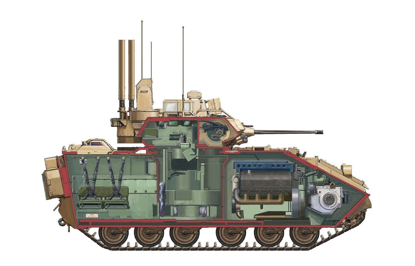 301 - Meng Model - SPS-017 - M3A3 Bradley with BUSK III Interior Set - paint schemes