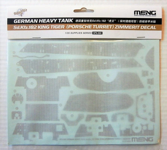 010 - Meng Model - SPS-060 - Porsche Pz.Kpfw. VI Tiger II Königstiger Ausf. B Zimmerit Decals - primary image
