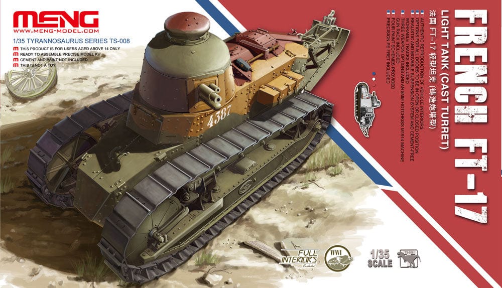010 - Meng Model - TS-008 - Renault FT-17 with Cast Turret - primary image