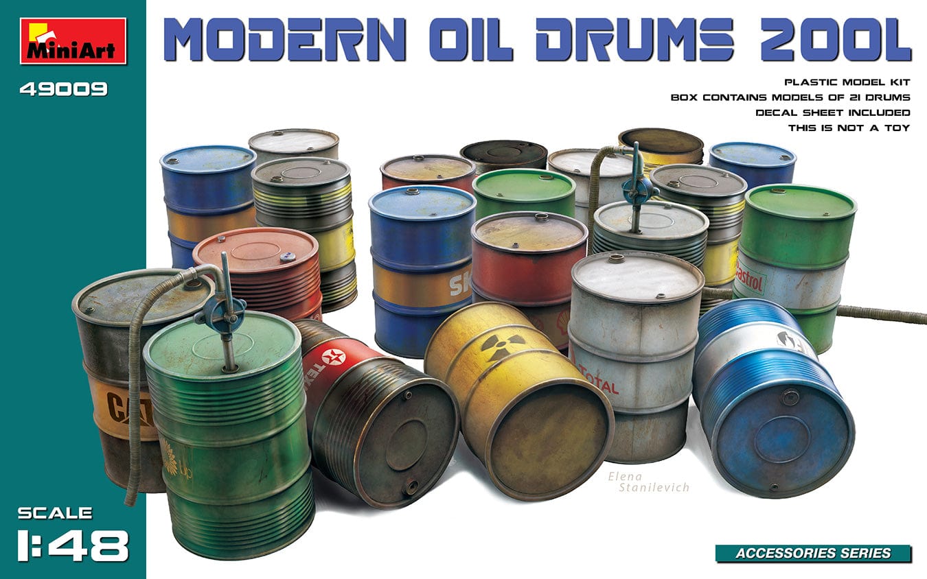 010 - Miniart - 49009 - 200l Oil Drums (Modern) - primary image