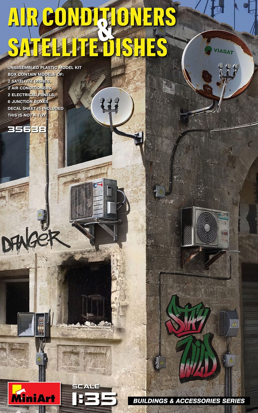 010 - Miniart - 35638 - Air Conditioners and Satellite Dishes - primary image
