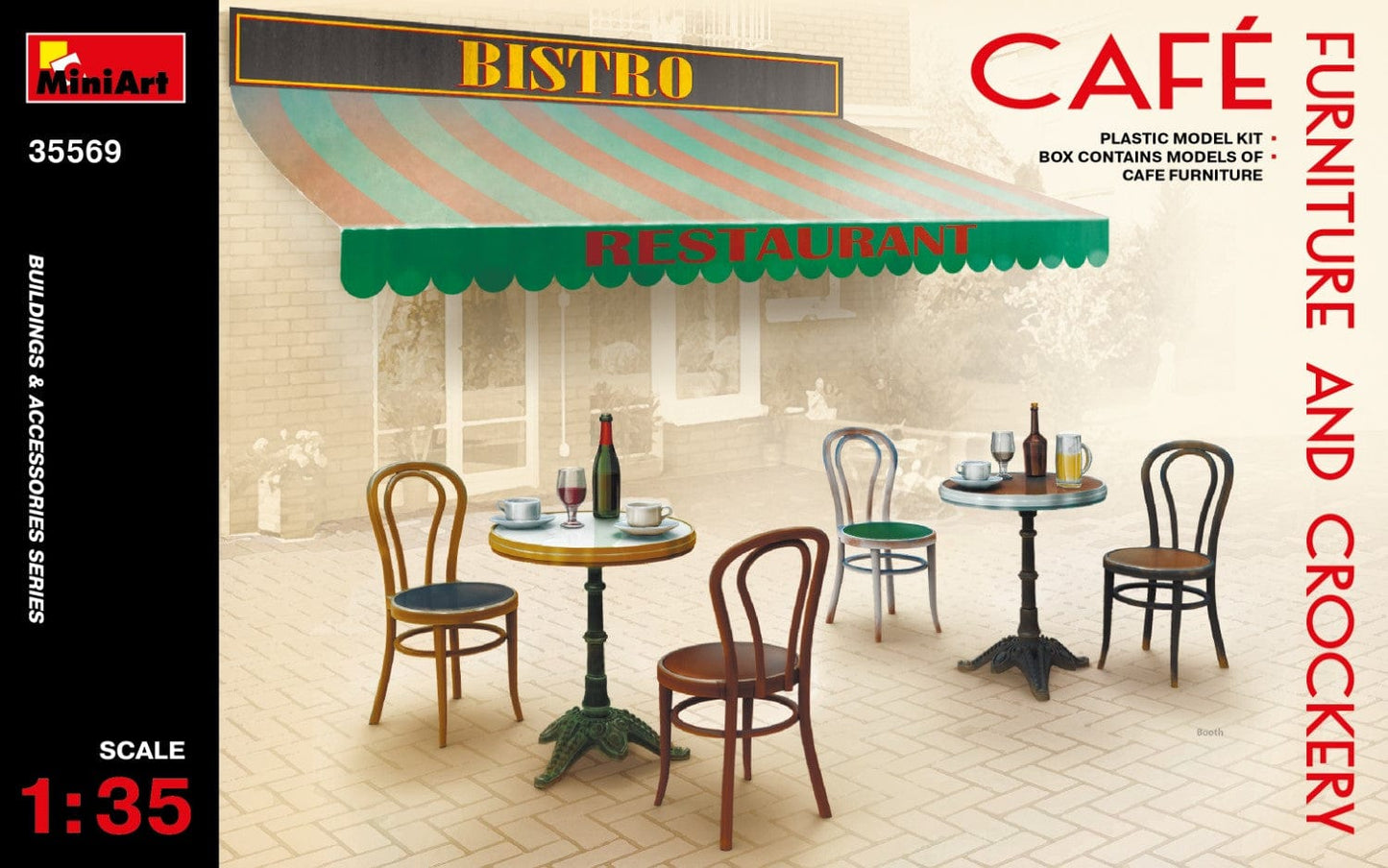 010 - Miniart - 35569 - Café Furniture and Crockery - primary image