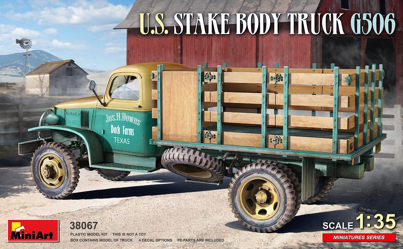 010 - Miniart - 38067 - Chevrolet G506 1½-ton 4x4 Stake Body - primary image