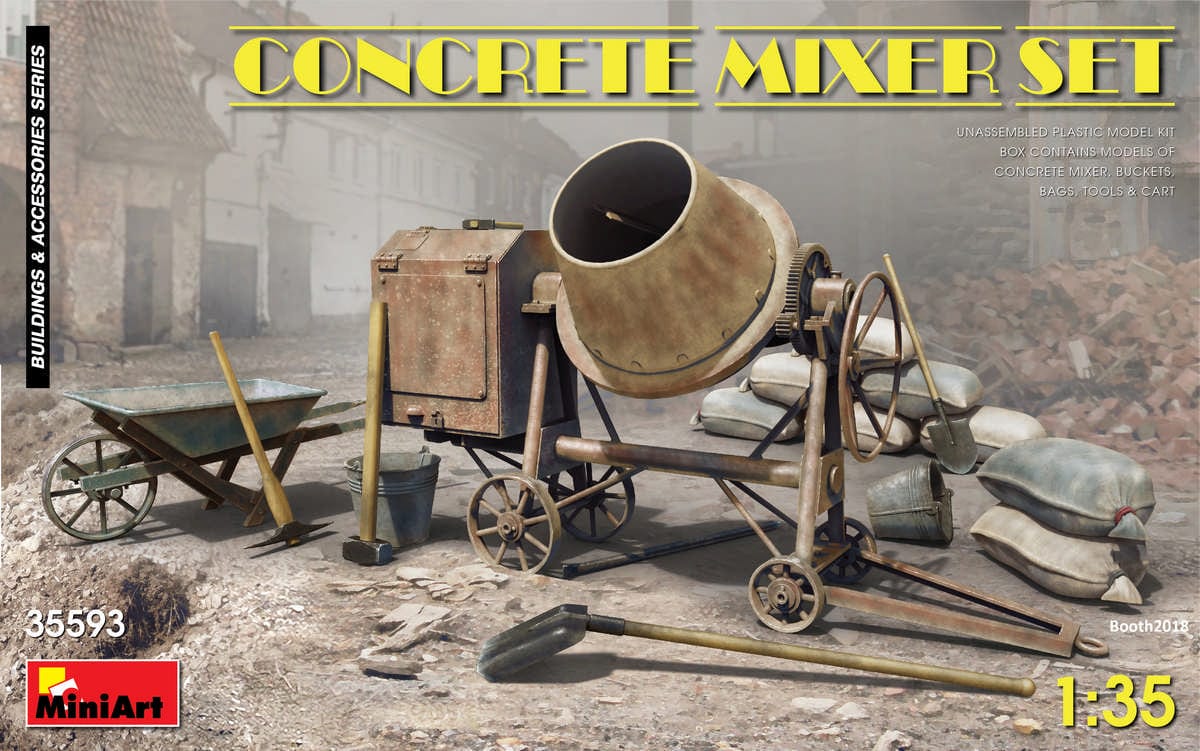 010 - Miniart - 35593 - Concrete Mixer Set - primary image