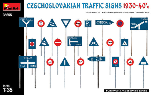 010 - Miniart - 35655 - Czechoslovakian Traffic Signs (1930s-40s) - primary image