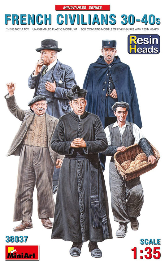 010 - Miniart - 38037 - French Civilians (1930s-40s) - primary image