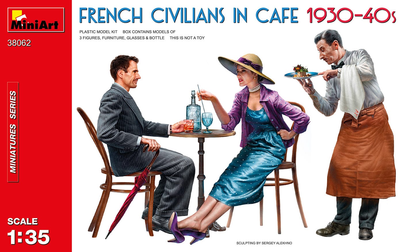 010 - Miniart - 38062 - French Civilians in Cafe (1930s-40s) - primary image