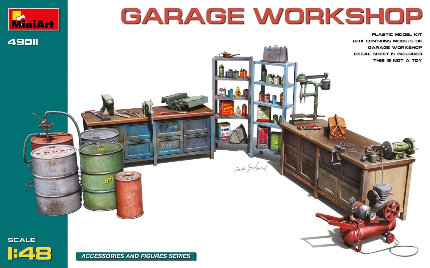 010 - Miniart - 49011 - Garage Workshop - primary image