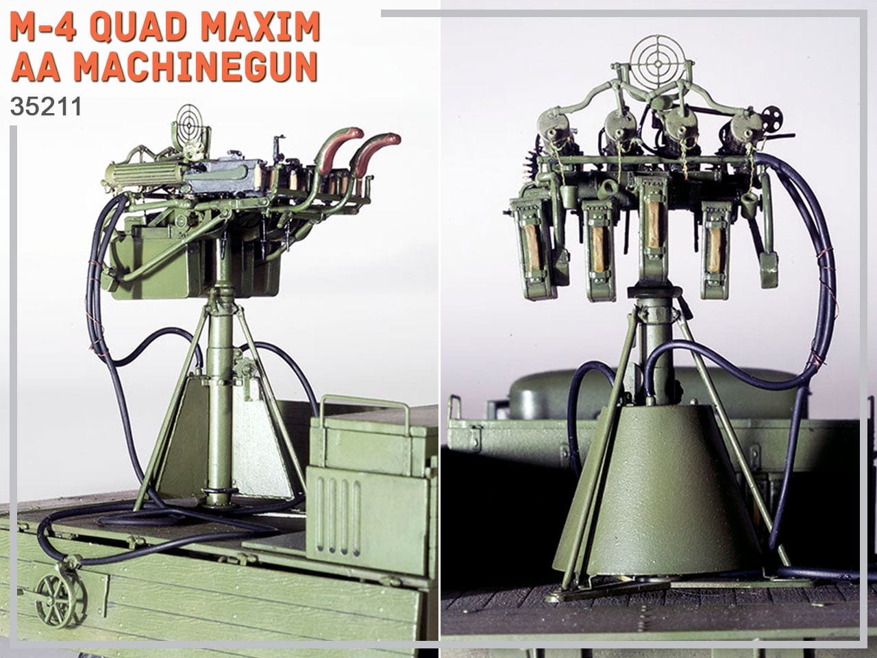 702 - Miniart - 35211 - M-4 Quad Maxim AA Machine Gun - painted model
