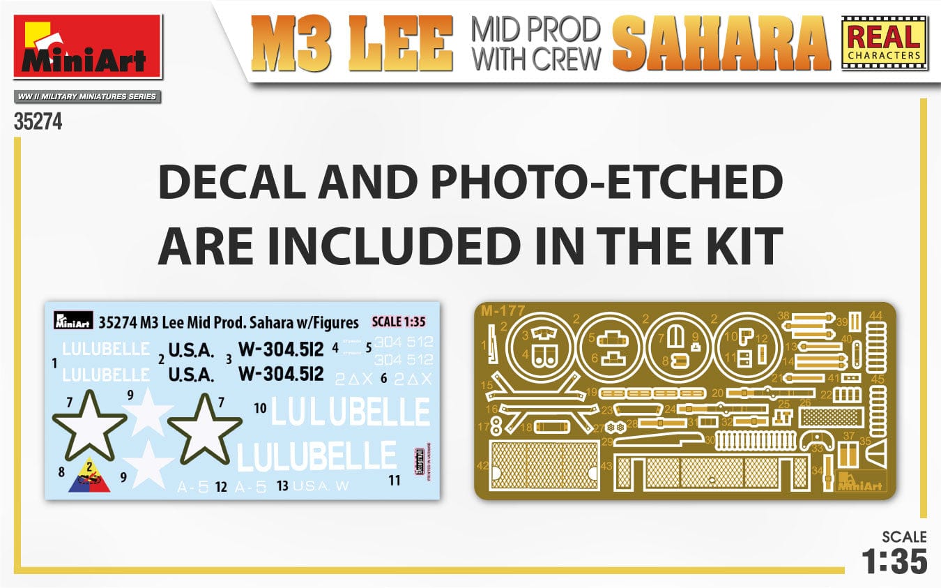 400 - Miniart - 35274 - M3 Lee ‘Sahara’ (mid) - decals