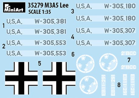 400 - Miniart - 35279 - M3A5 Lee - decals