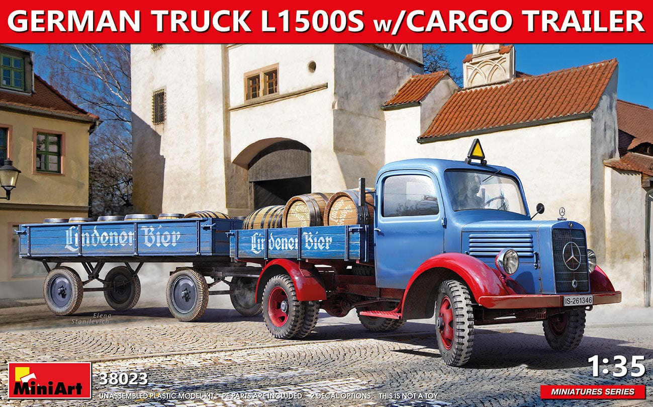 010 - Miniart - 38023 - Mercedes-Benz L1500 S with Trailer - primary image