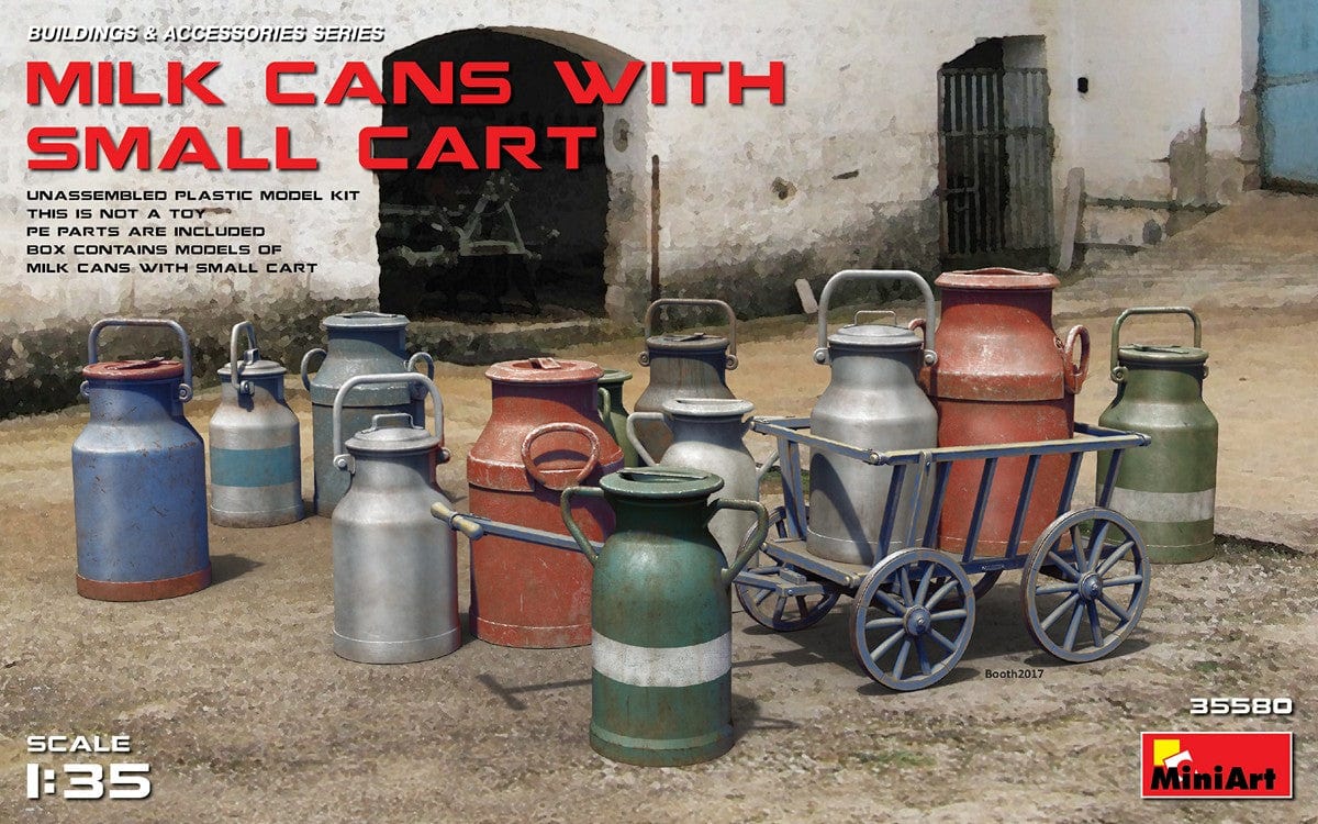 010 - Miniart - 35580 - Milk Cans with Small Cart - primary image