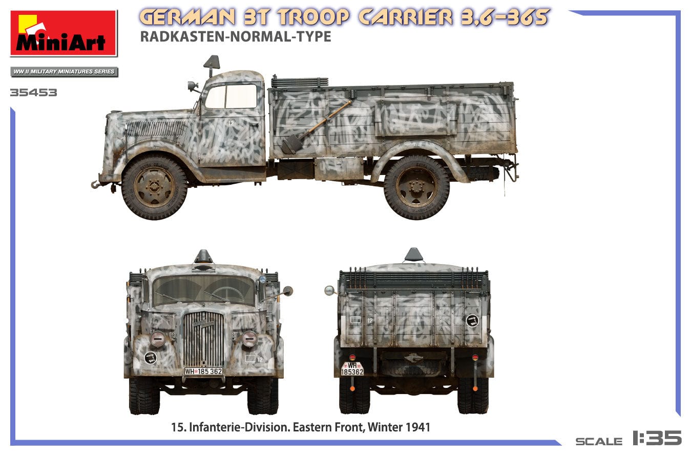 Miniart - 35453 - Opel Blitz 3.6-36S Radkasten - paint schemes